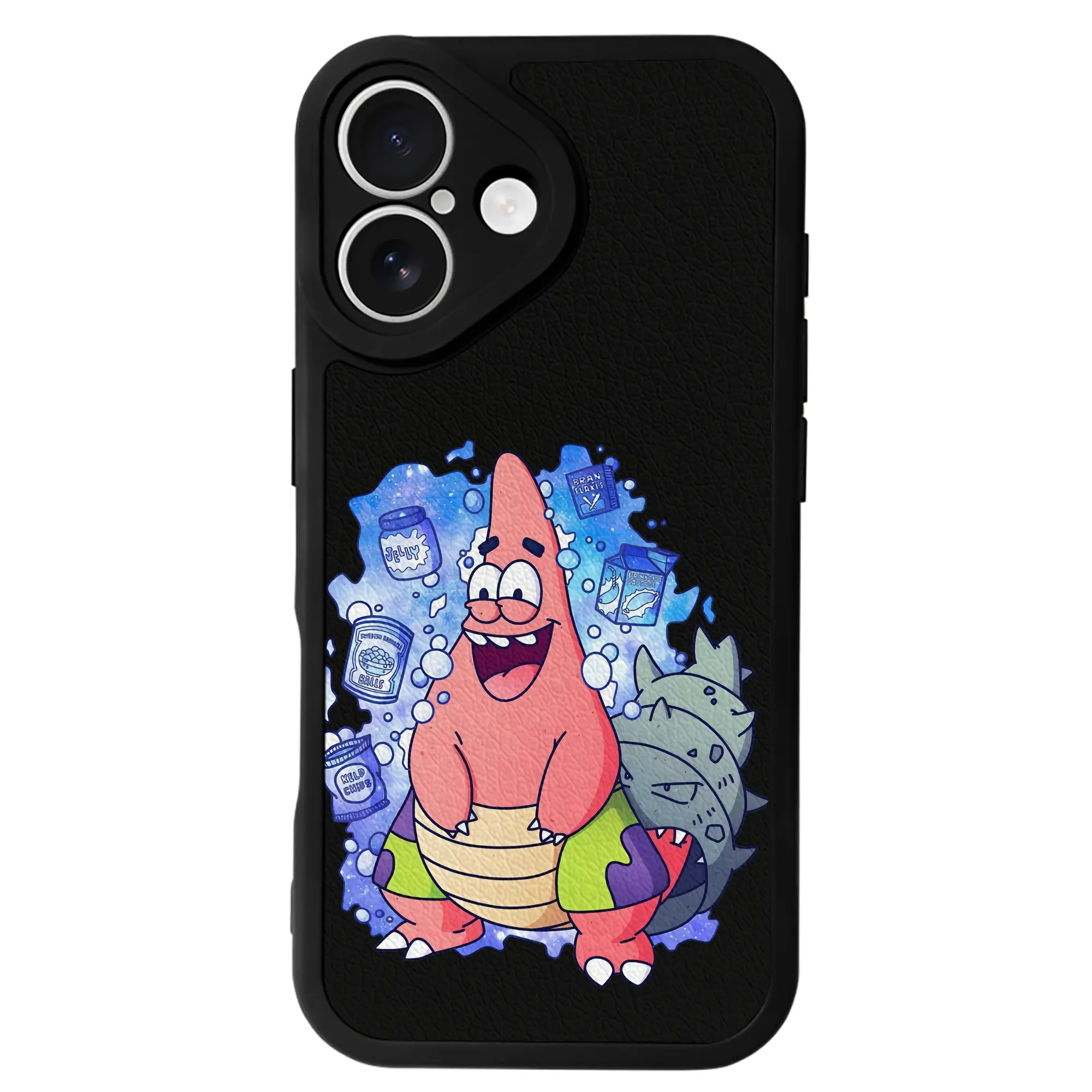 スポンジボブ グッズ パトリック・スター - IPhone 16シリーズ対応 ・ シリコンスマホケース ・ レザー調 ・ 高精度フィット ・ 耐衝撃 ・ ワイヤレス充電対応 ・ 精密カット